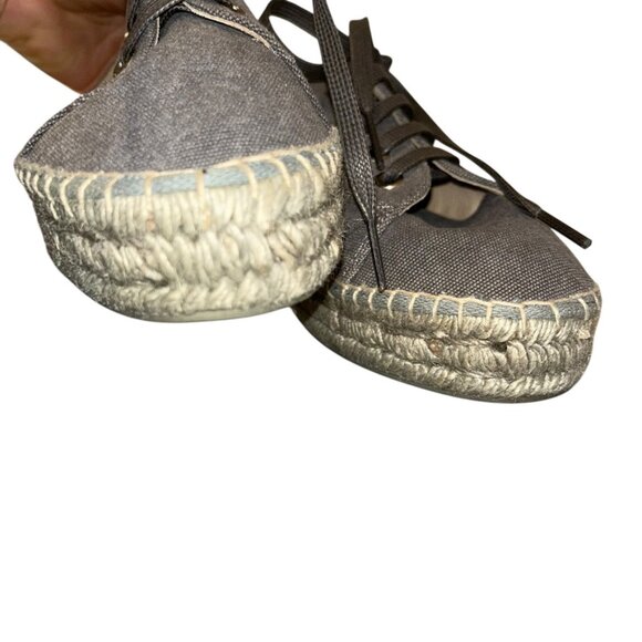 Carmen Saiz Classic Spanish Spain Espadrilles lace up gray sisal shjoes … - Picture 5 of 7